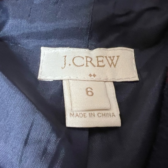 J.Crew Pea Coat Buffalo Check Red Black Wool Short Double Breasted 6 Women Red - Picture 2 of 3